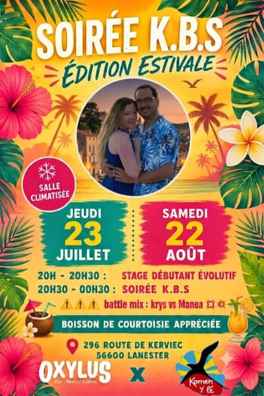Affiche de SOIREE K.B.S "EDITION ESTIVAL" A L'OXYLUS A LANESTER - BATTLE MIX BY KRYS VS MANEA 