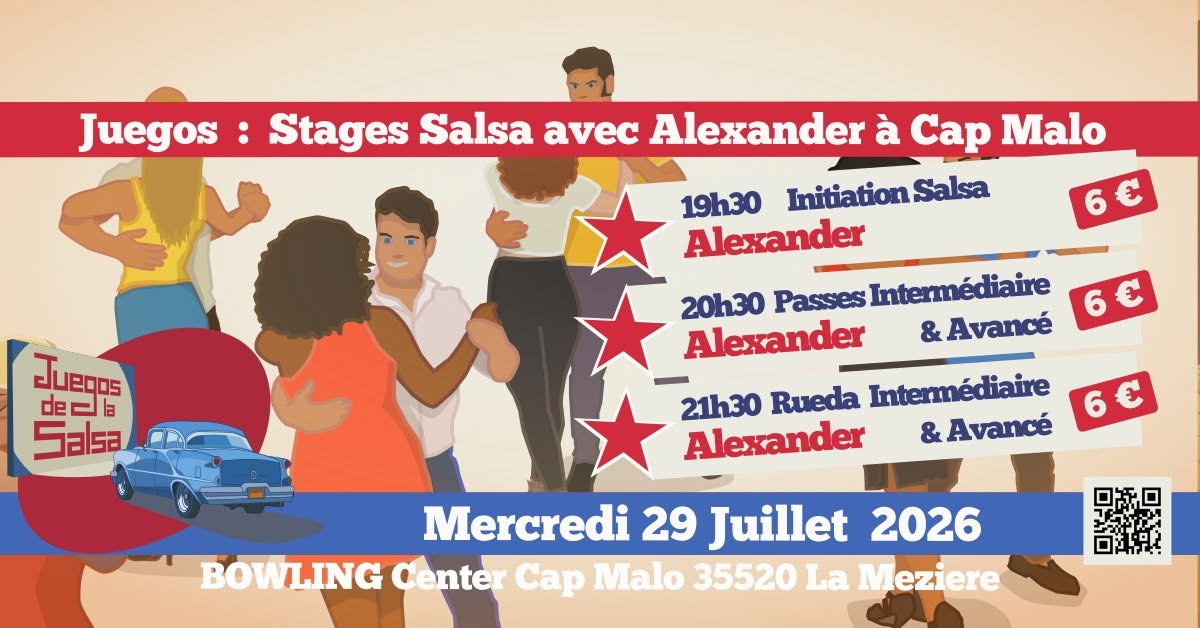 Affiche de Juegos : Stages Salsa avec Alexander au Bowling Center Cap Malo  