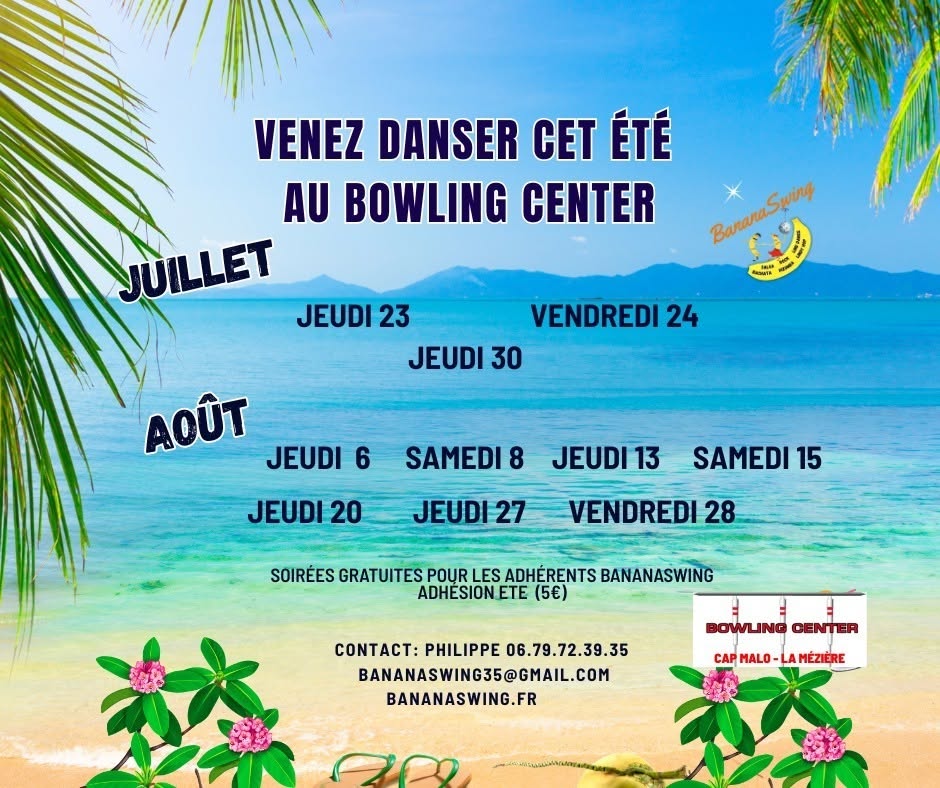 Affiche de Stages de  Bachata + soirée  SBKR gratuite au Bowling Center Cap Malo