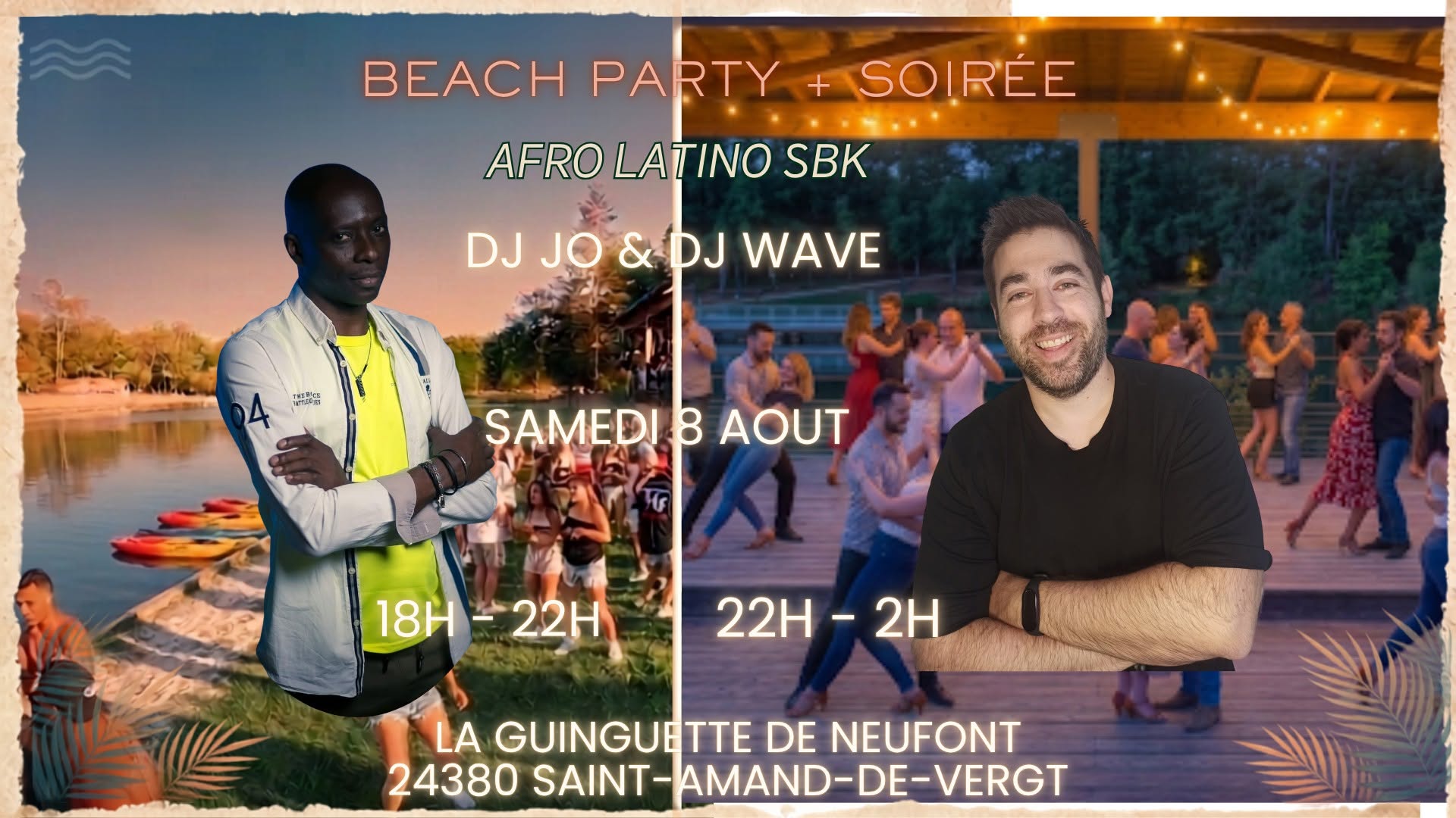 Affiche de 🌟 VIBREZ AU BORD DE L'EAU : L'AFTER BEACH AFRO LATINO & SOIRÉE SBK DE VOTRE ÉTÉ à Neufont 🎶