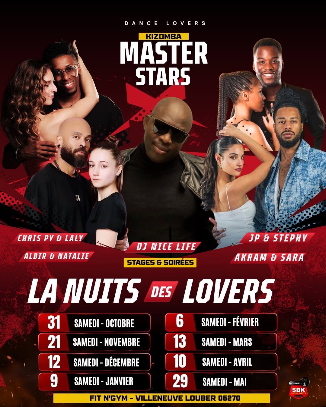 Affiche de La nuit des lovers - soirée kizomba et bachata / Afro Latino