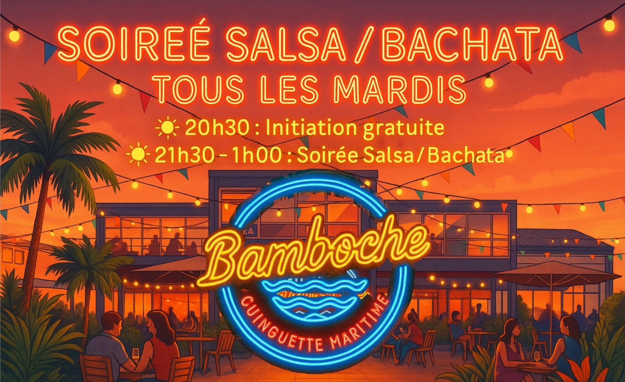 Affiche de Soirée Salsa Bachata - Brest Salsa Academy