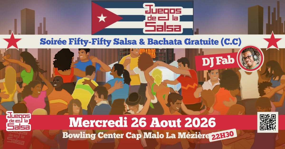 Affiche de Juegos : Soirée Salsa & Bachata avec DJ Fab (L'oiseau des Iles)au Bowling Center Cap-Malo