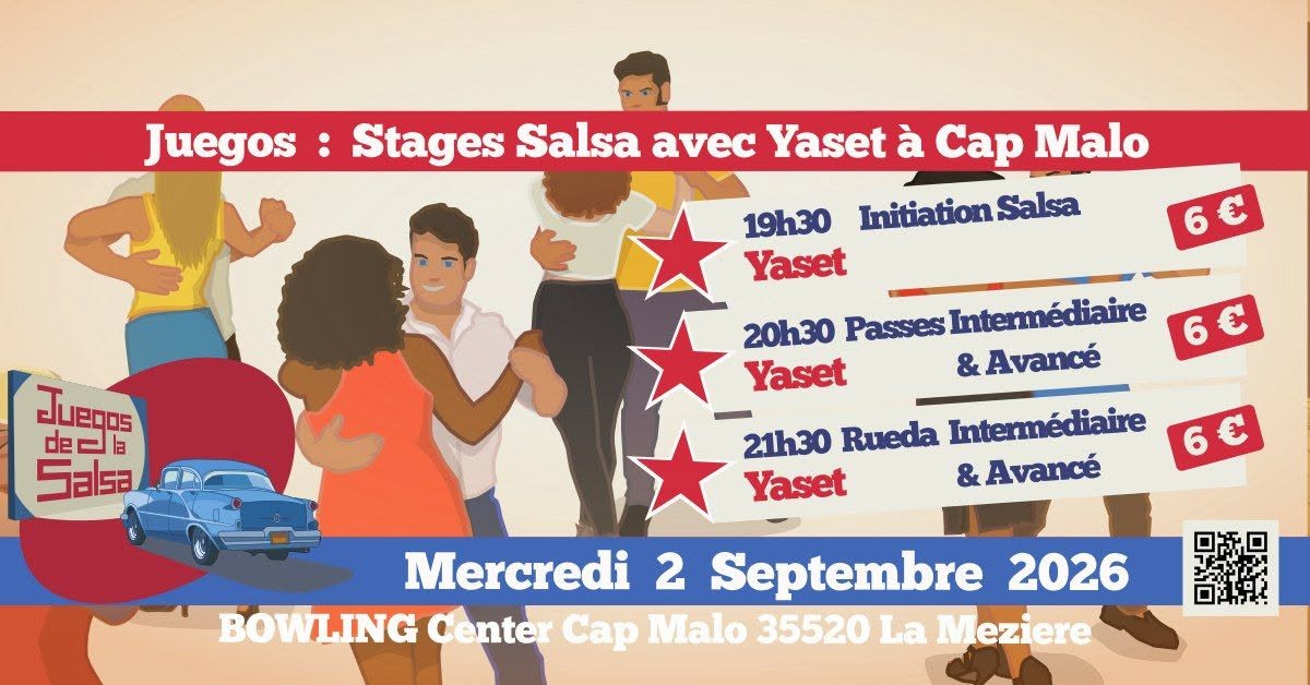 Affiche de Juegos : Stages Salsa avec Yaset au Bowling Center Cap Malo  