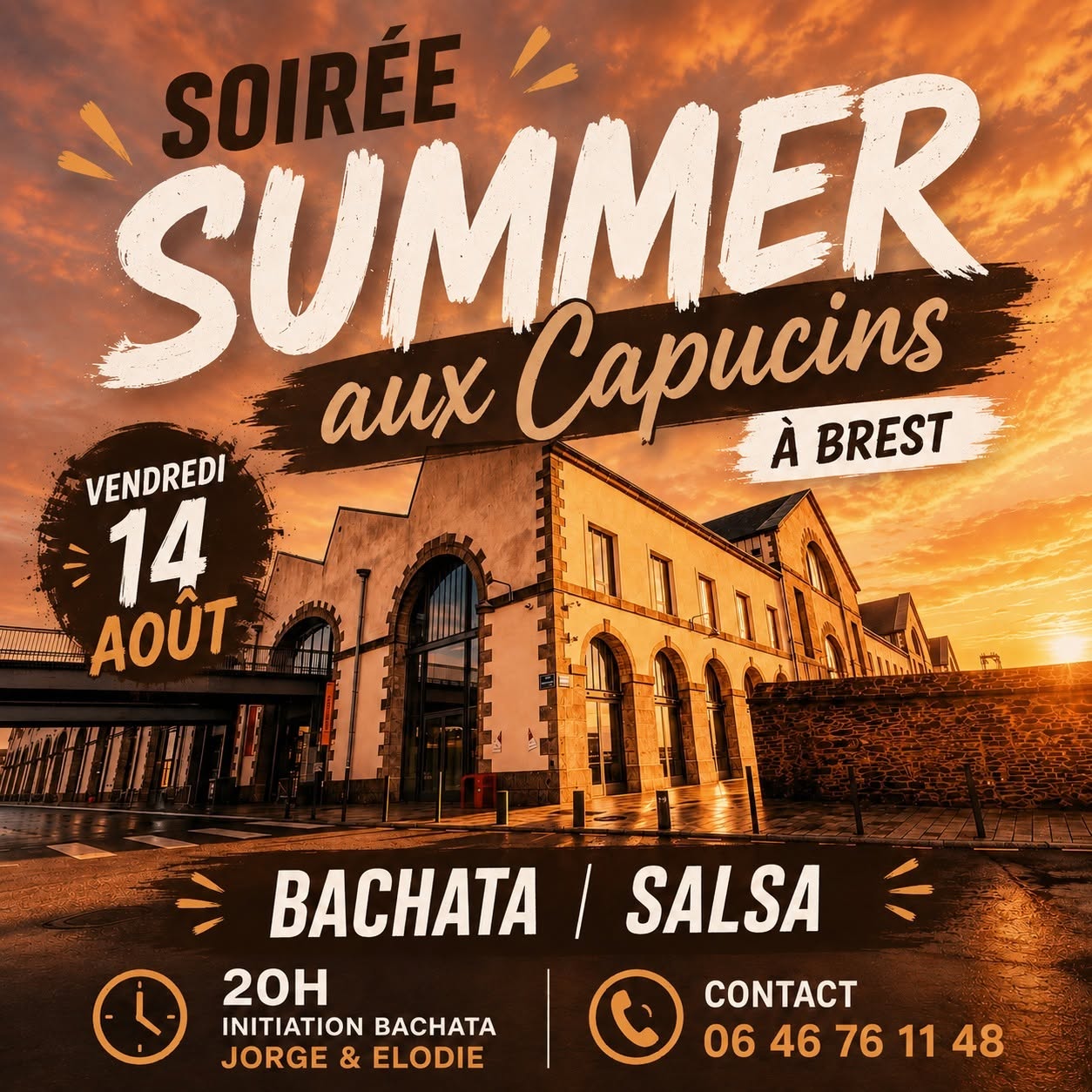 Affiche de Soirée Summer-Bachata & Salsa aux Capucins à Brest
