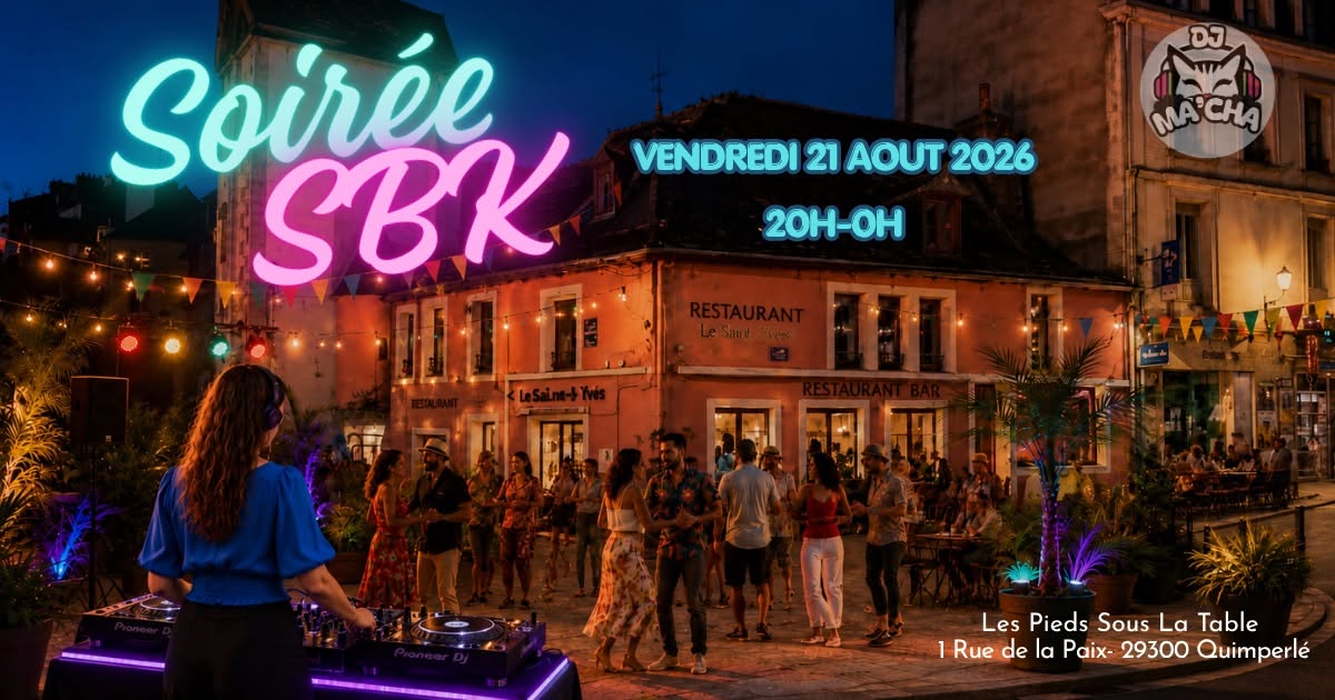 Affiche de Soirée SBK en terrasse - Les pieds sous la table