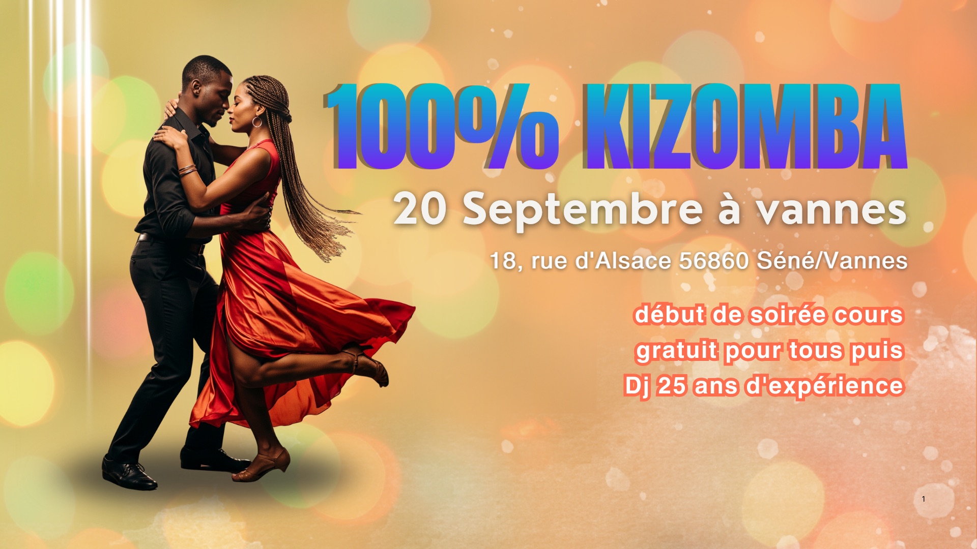 Affiche de Soirée 100% Kizomba à la Dac Academy !