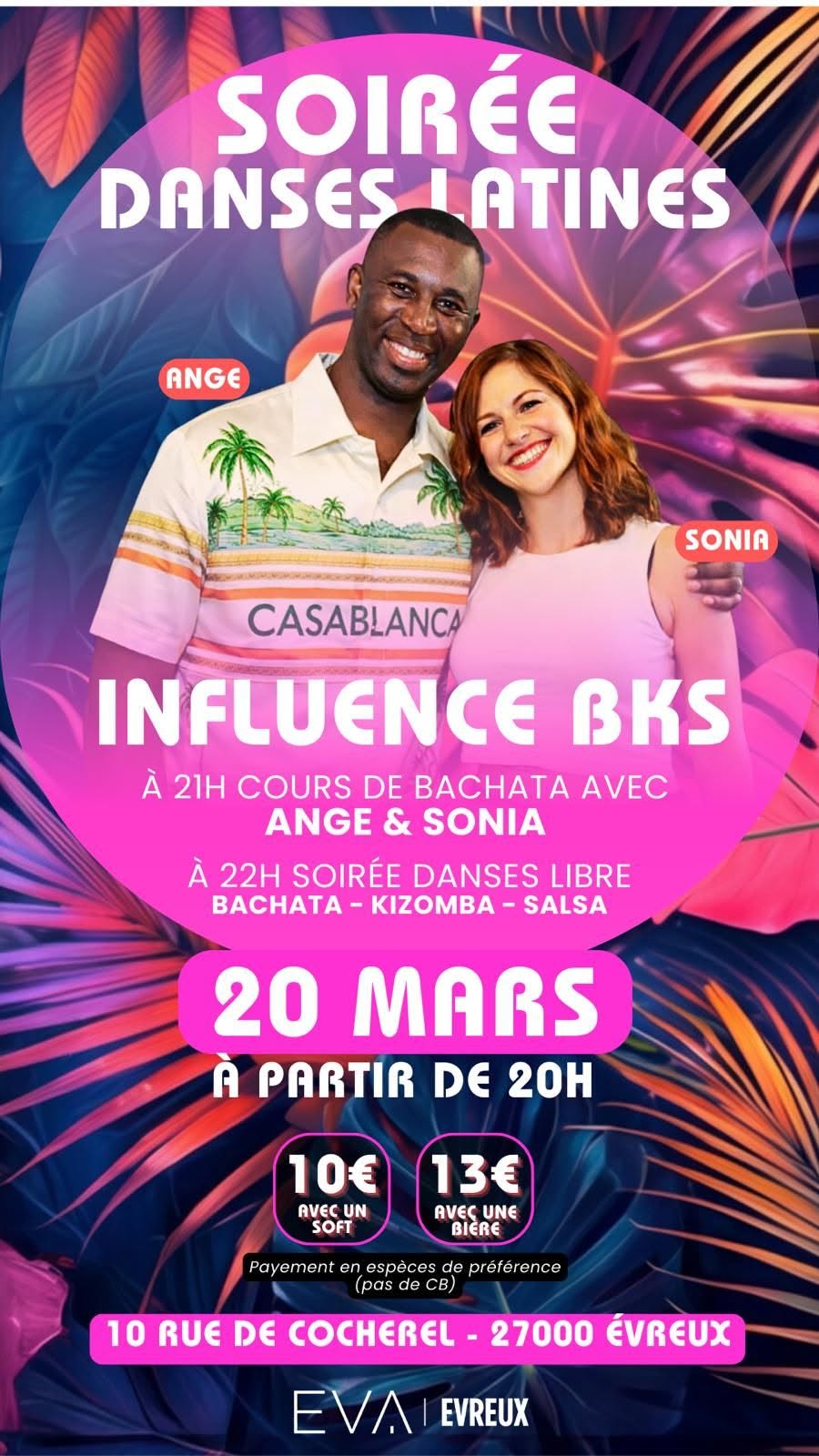 Affiche de SOIRÉE  INFLUENCE BKS