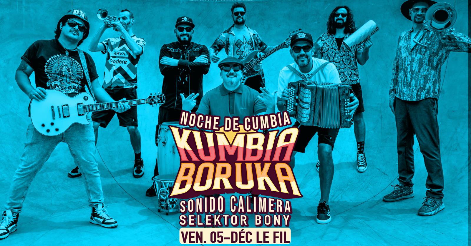 Affiche de Kumbia Boruka+Sonido Calimera+Bony Selektor•Noche de Cumbia•Le Fil•Saint-Étienne