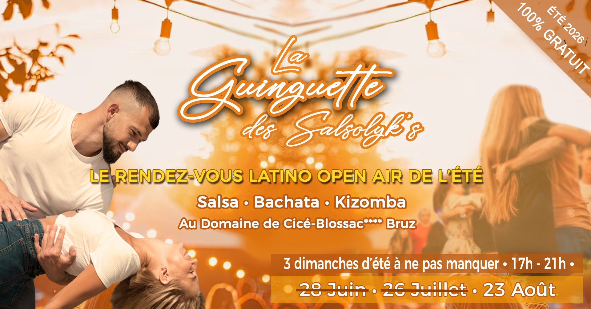 Affiche de  La Guinguette des Salsolyk's : Salsa, Bachata et Kizomba en plein air à Cicé-Blossac ****