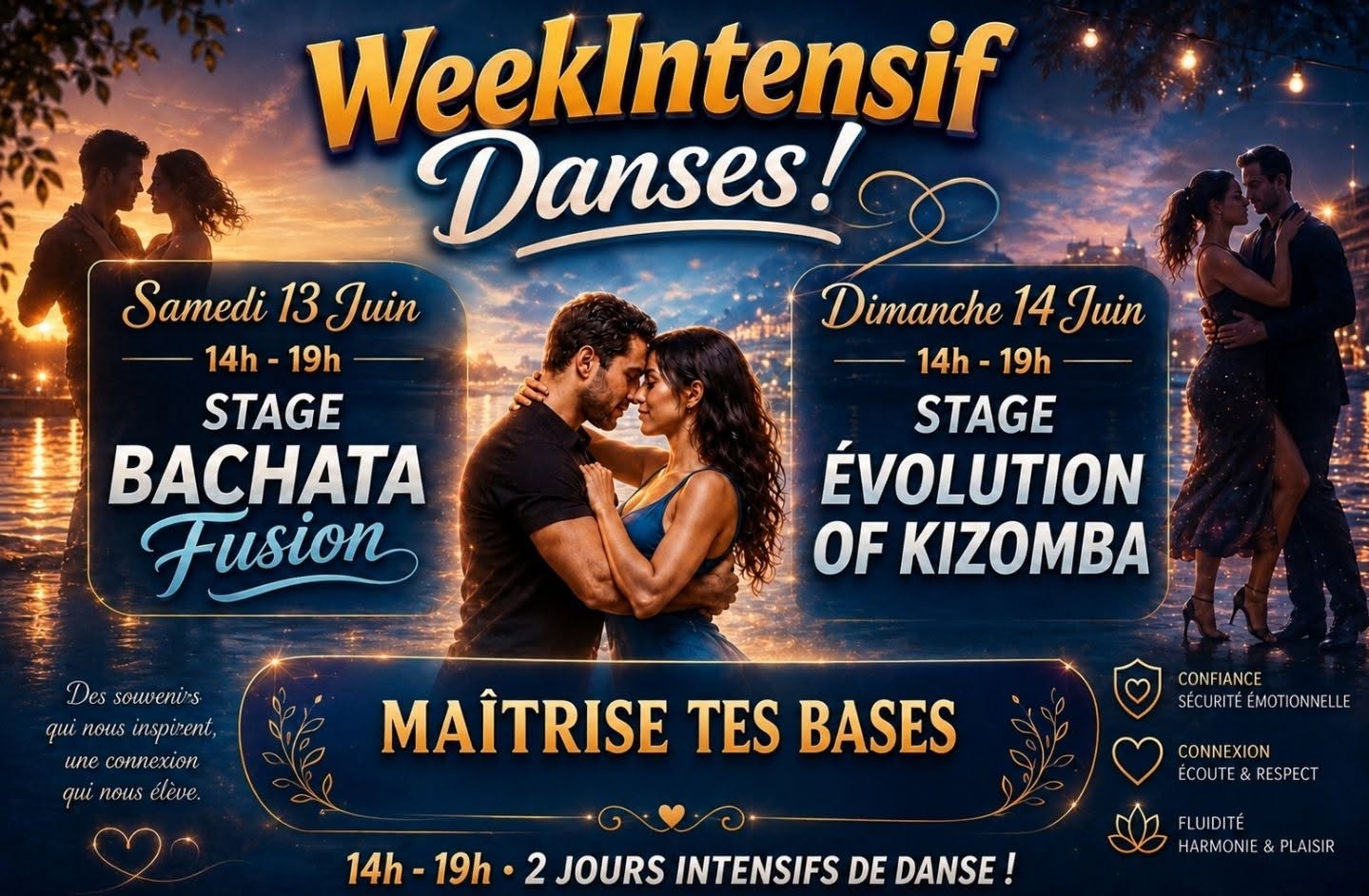 Affiche de weekintensif bachata/kizomba