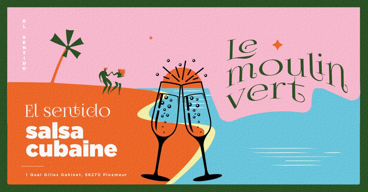 Affiche de soirée salsa au moulin