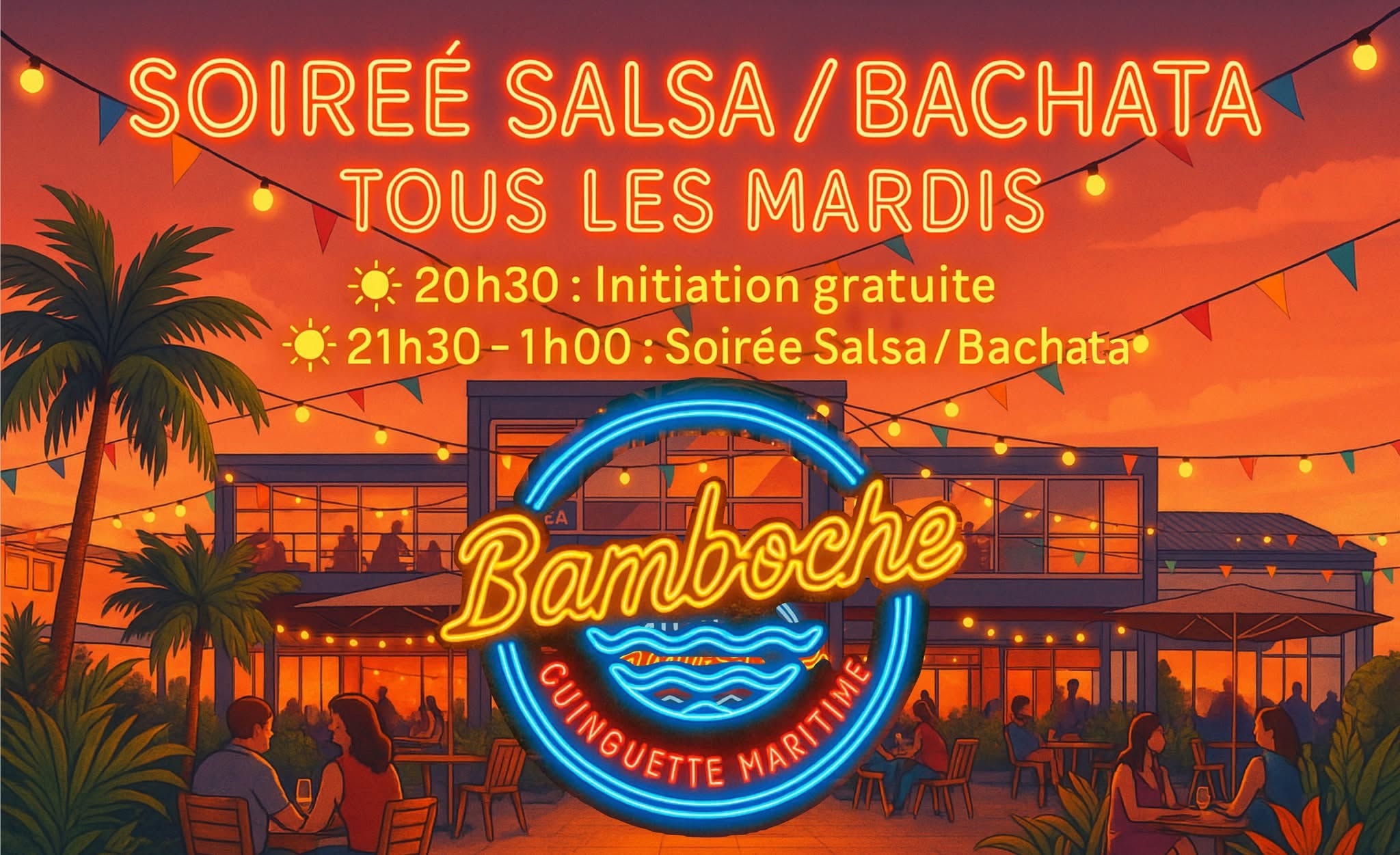 Affiche de Soirée Salsa Bachata - Brest Salsa Academy