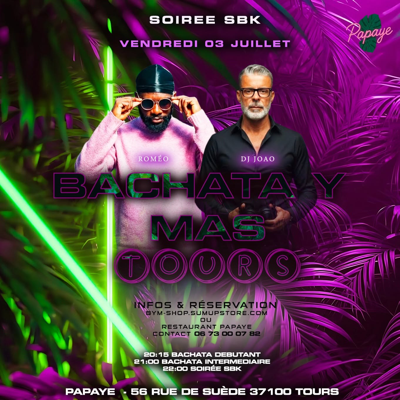 Affiche de Soirée SBK BYM x PAPAYE