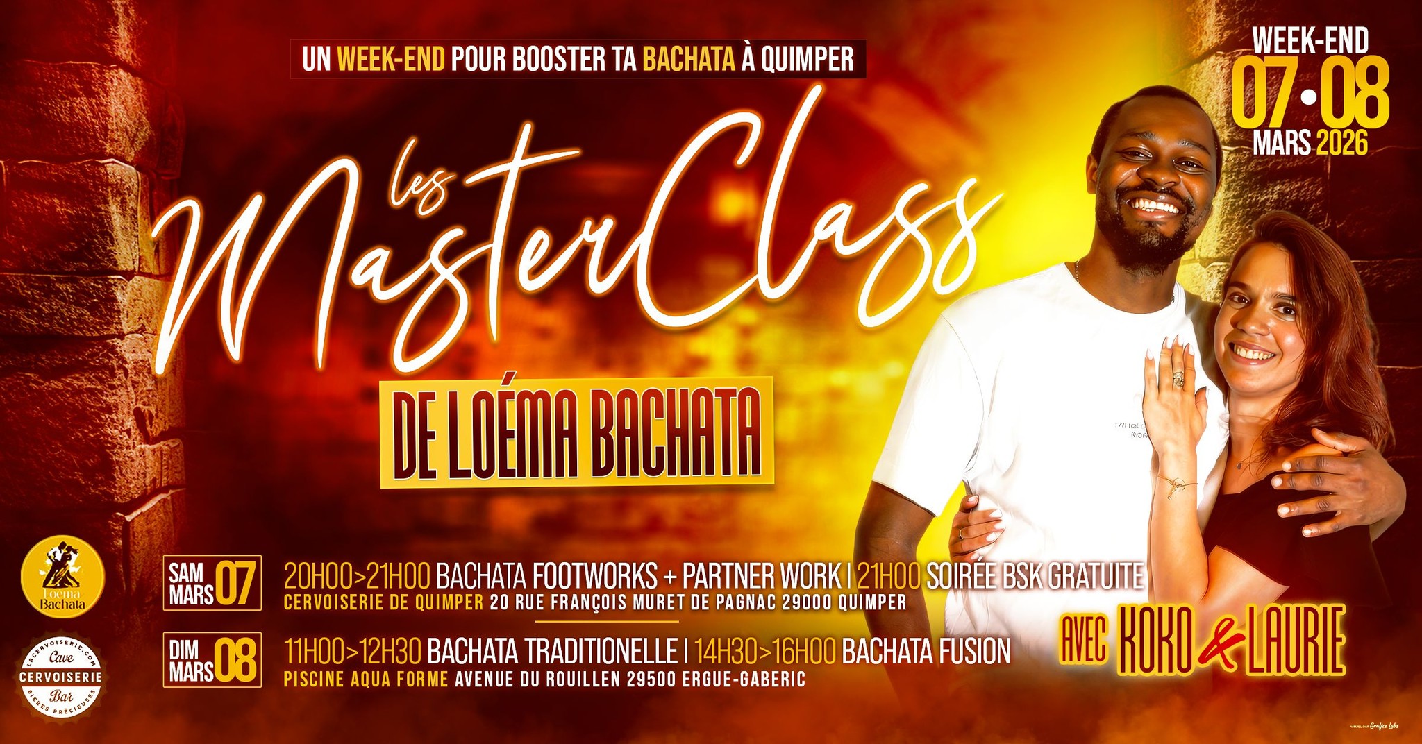 Affiche de Premier Masterclass Loéma Bachata avec Koko et  Laurie 