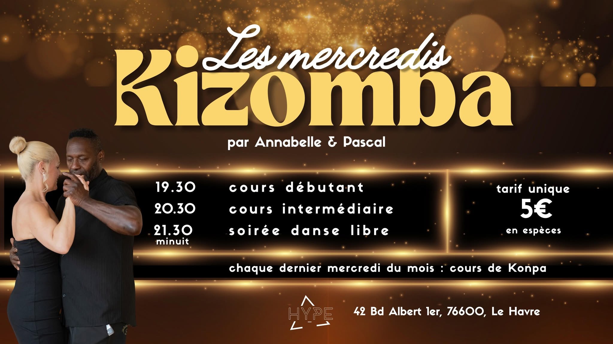 Affiche de Les Mercredis Kizomba avec Annabelle & Pascal