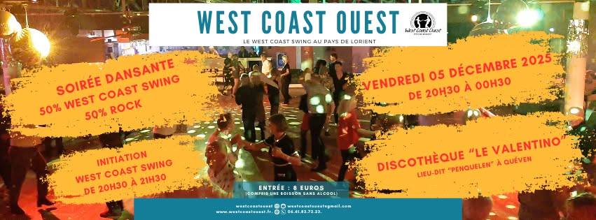 Affiche de INITIATION wcs 20h30-21h30 + SOIRÉE wcs/rock près de LORIENT🥳