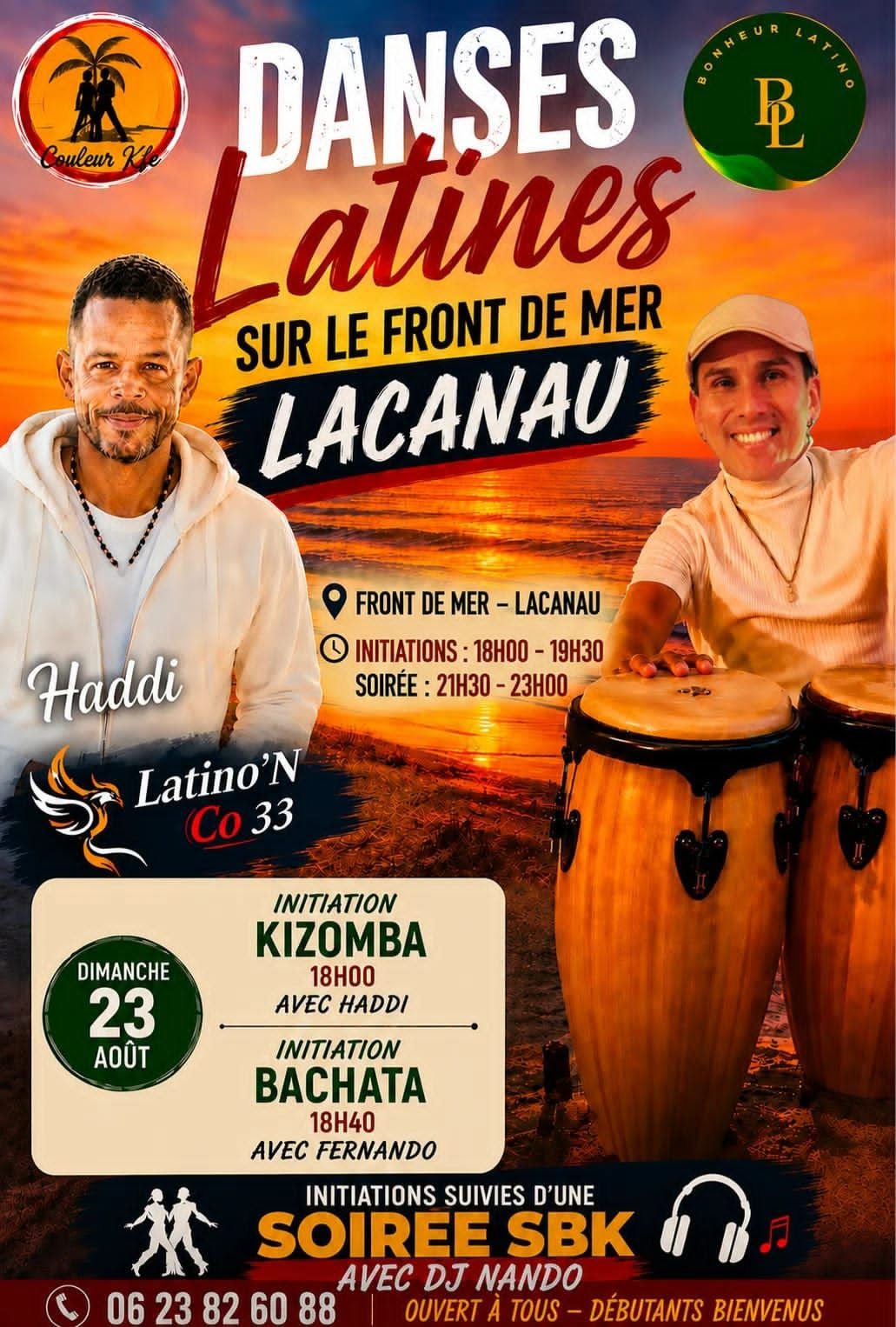 Affiche de 🌴 DANSES LATINES SUR LE FRONT DE MER – LACANAU 🌊☀️