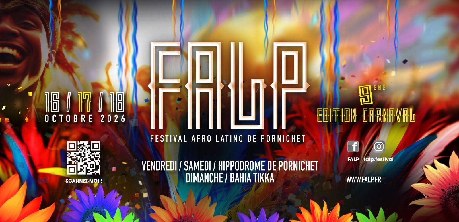 Affiche de FALP9 ÉDITION 🎊🎉CARNAVAL🎊🎉 Festival Afro Latino Pornichet 