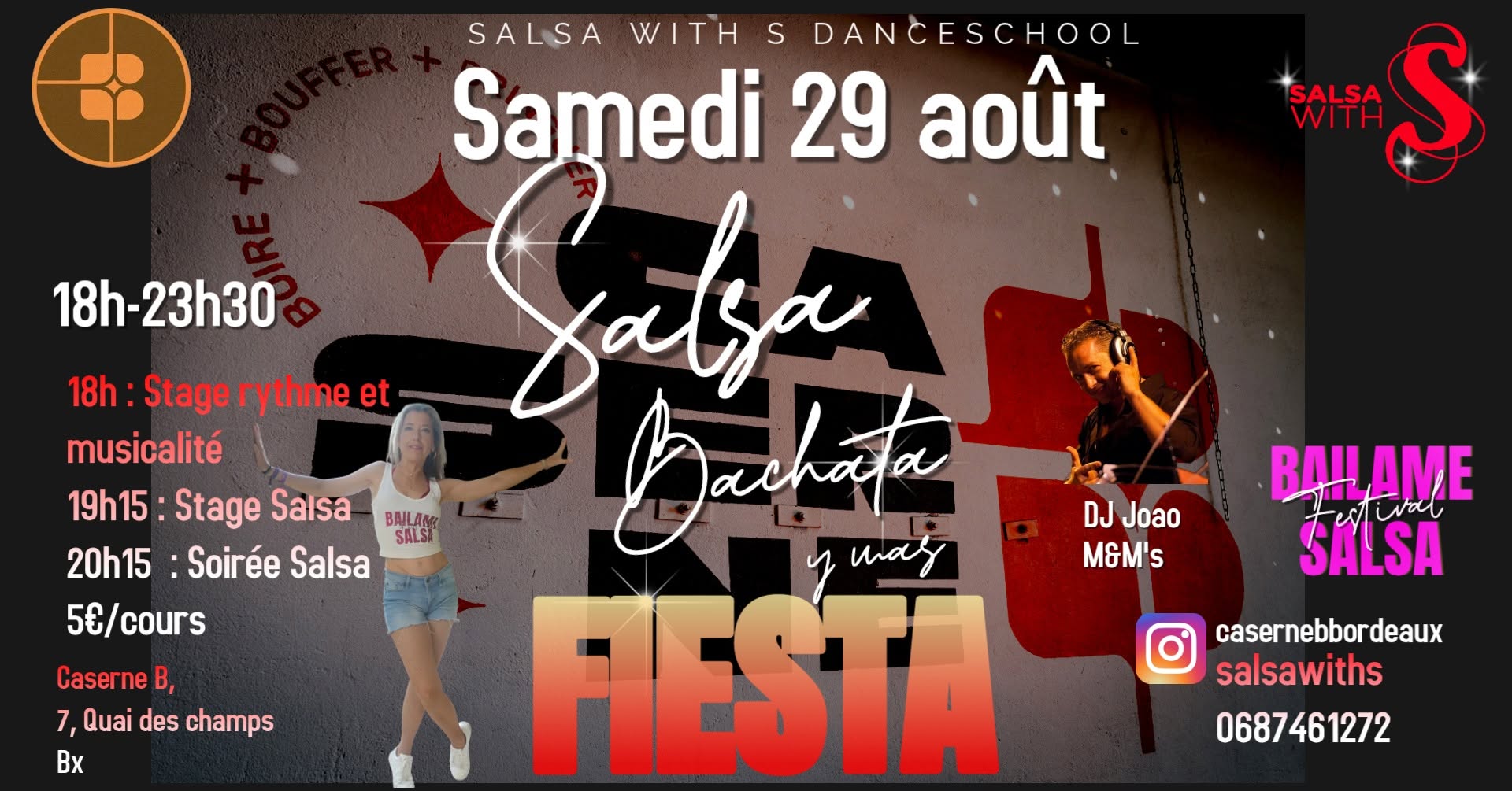 Affiche de Soirée Salsa Bachata y mas à la Caserne B