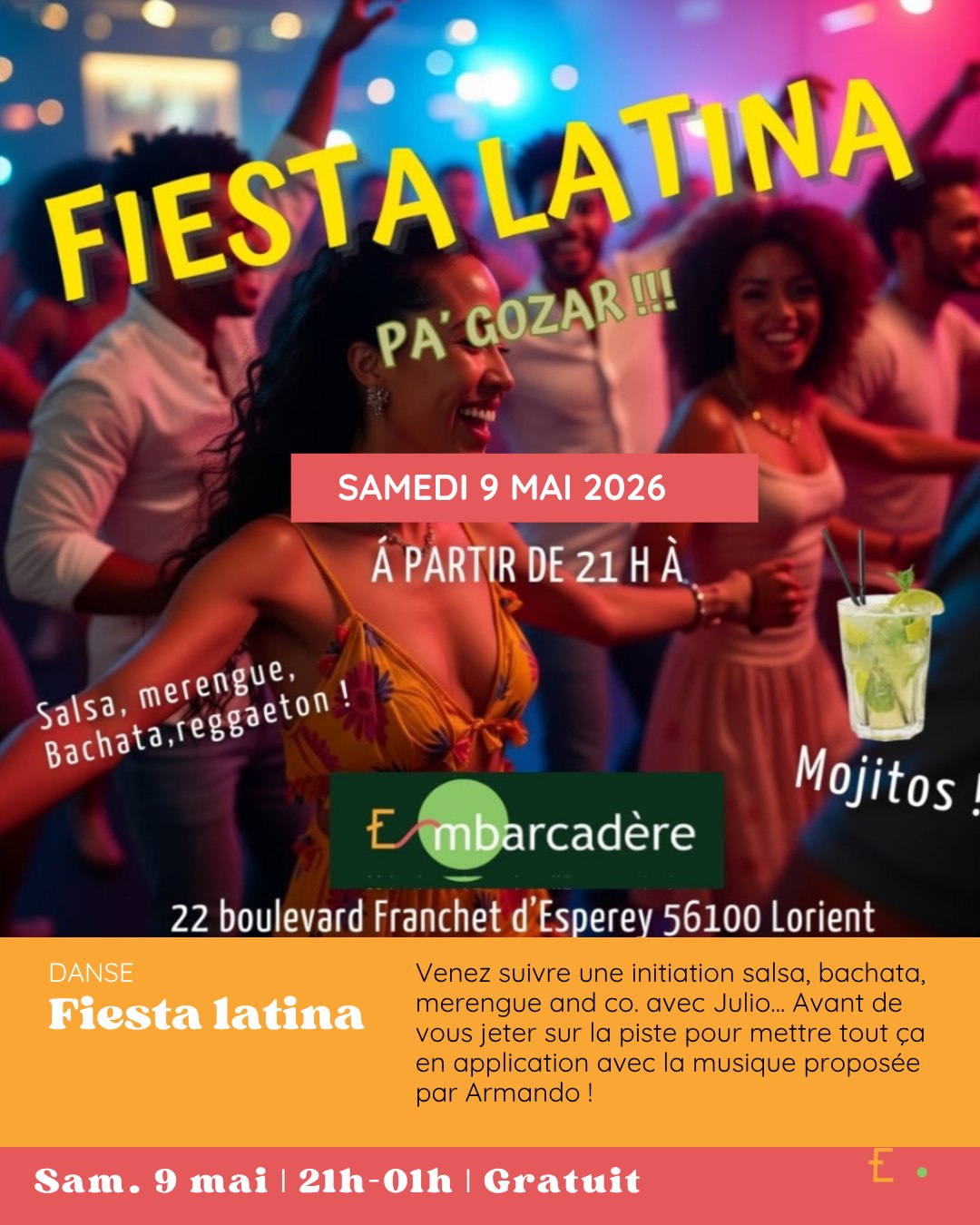 Affiche de Initiation salsa + Fiesta latina
