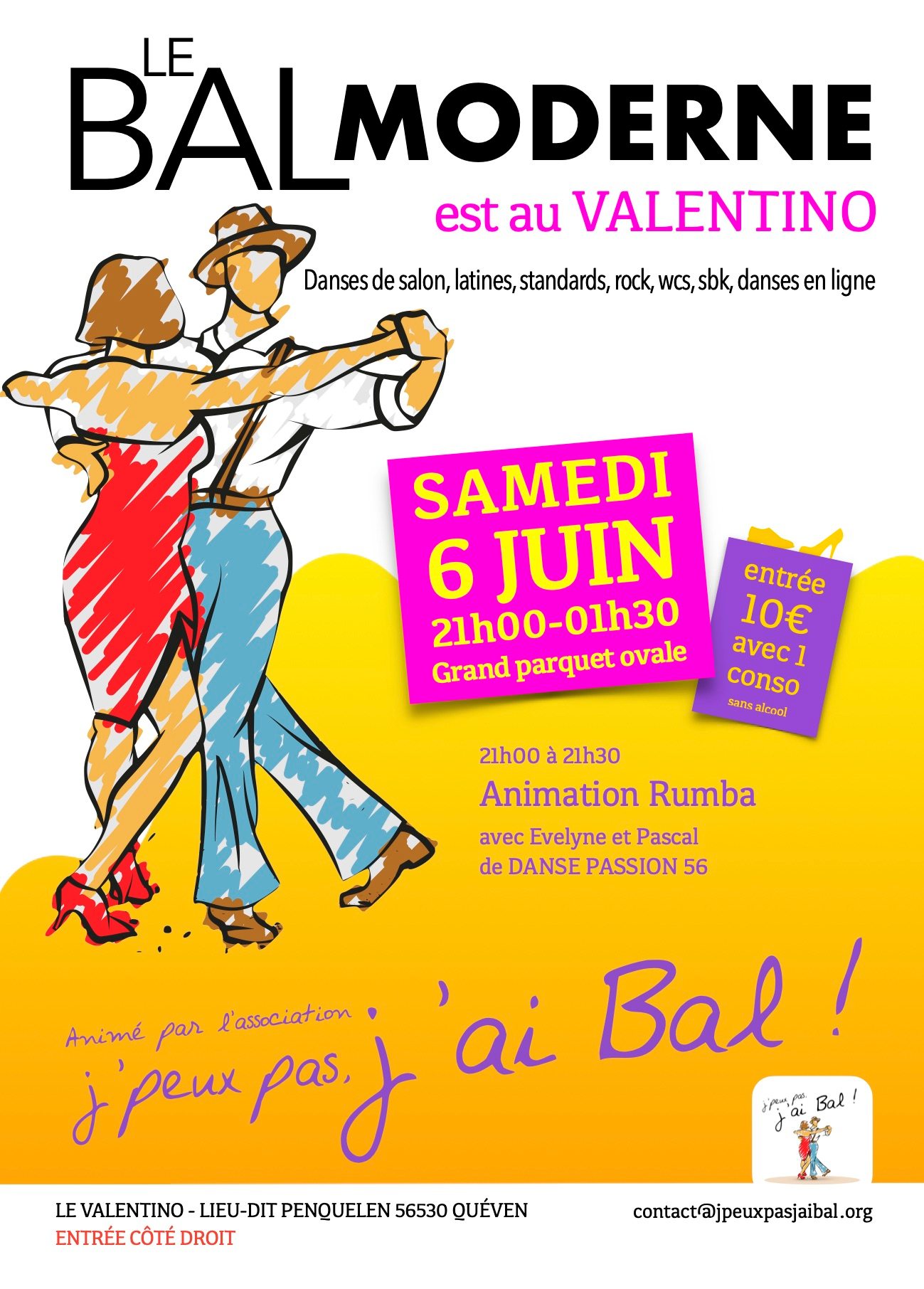 Affiche de Bal Moderne au Valentino, animation Rumba