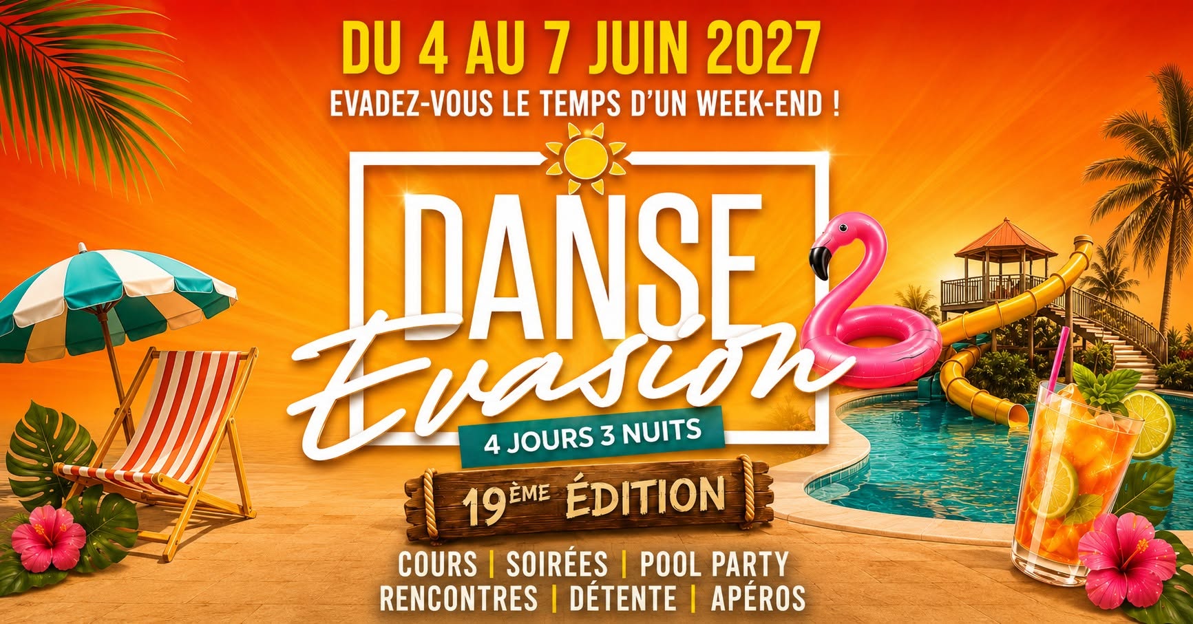 Affiche de Week-end Danse Évasion 2027 - 4 au 7 juin 2027