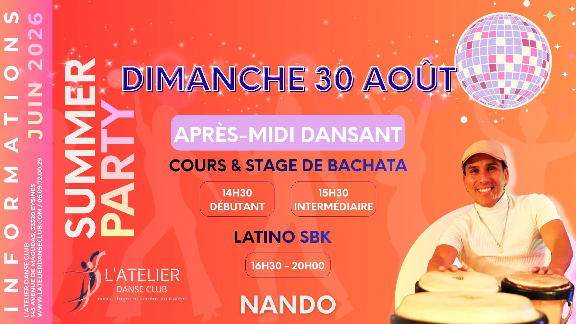 Affiche de APRÈS-MIDI DANSANT : STAGES DE BACHATA & LATINO SBK