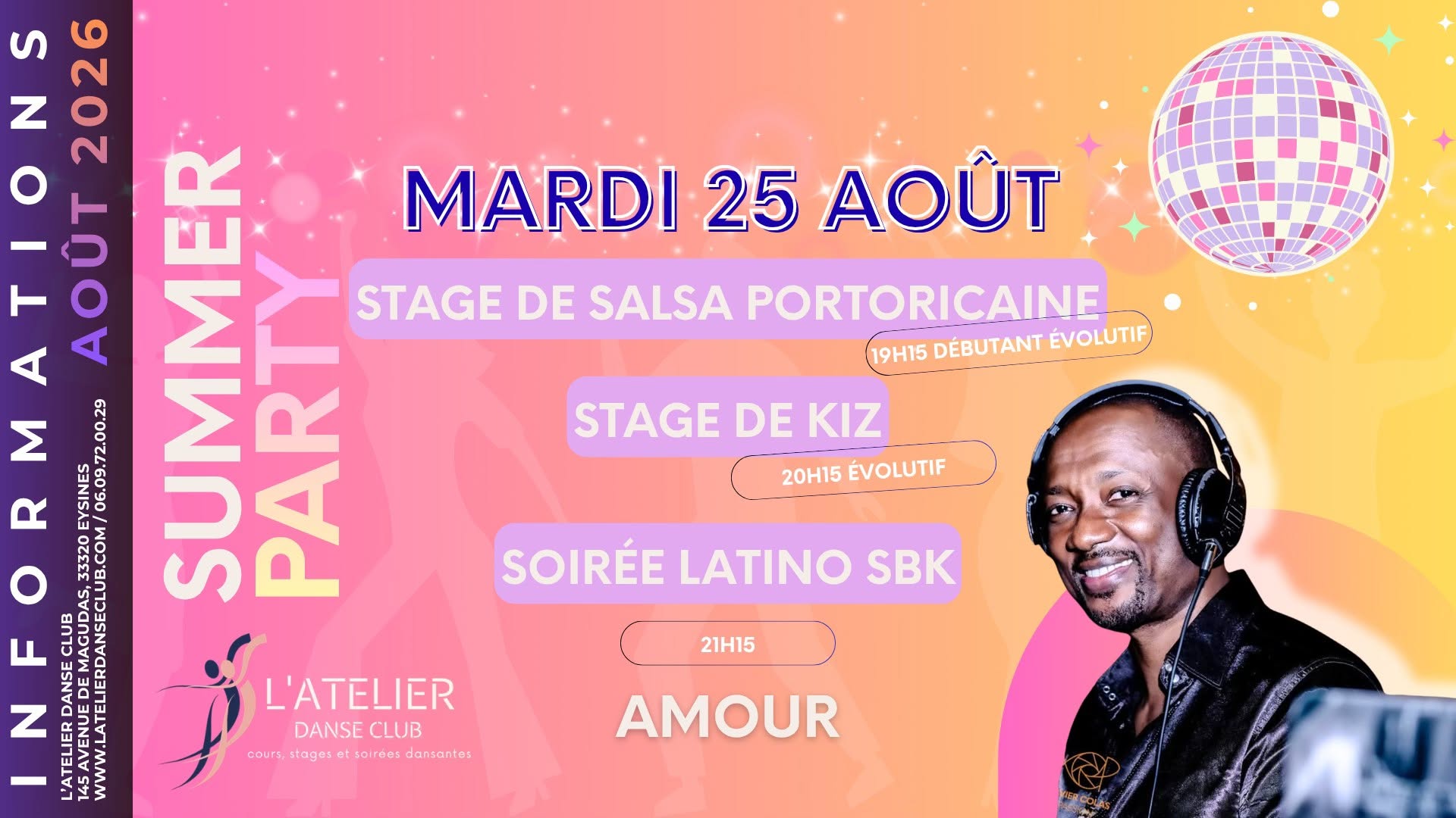 Affiche de STAGES DE SALSA PORTORICAINE & SOIRÉE LARTINO SBK