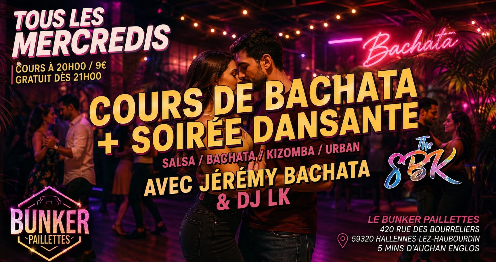Affiche de 🔥 COURS DE BACHATA + SOIRÉE DANSANTE 💃