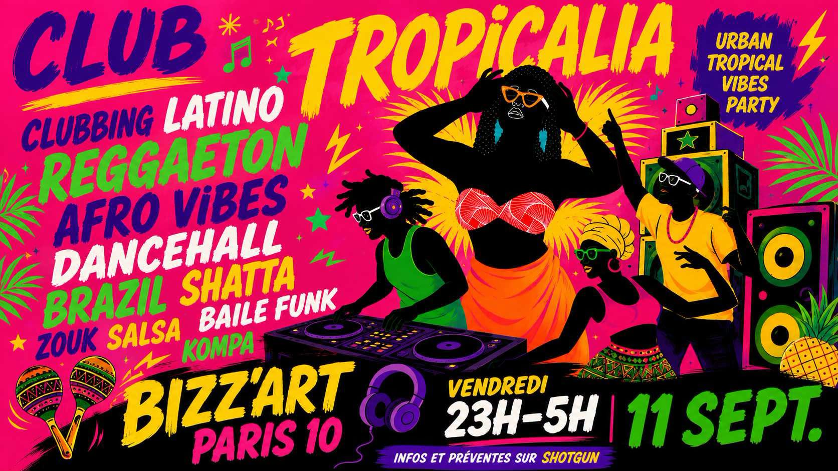 Affiche de Club Tropicalia 11/9 ~ Afro, Latin, Caribbean, Brazil vibes!