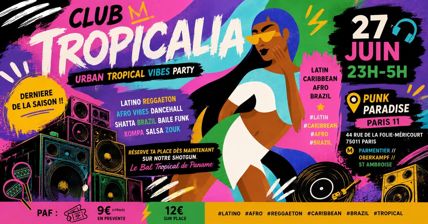 Affiche de Club Tropicalia ~ Afro vibes, Latino, Caribbean & Brazil Party à Paris 11 !!