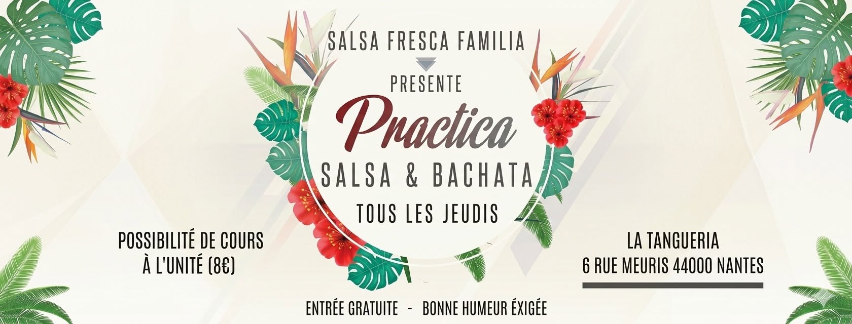Affiche de Practica salsa et bachata avec Hicham - Jeudi 11 juin