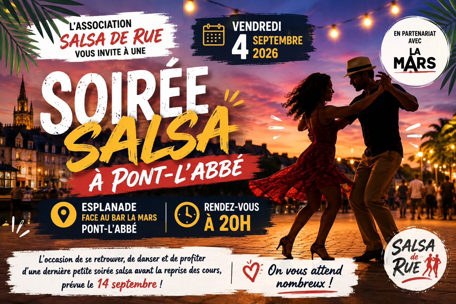 Affiche de SOIREE SALSA  - LA MARS (Pont l'abbé)