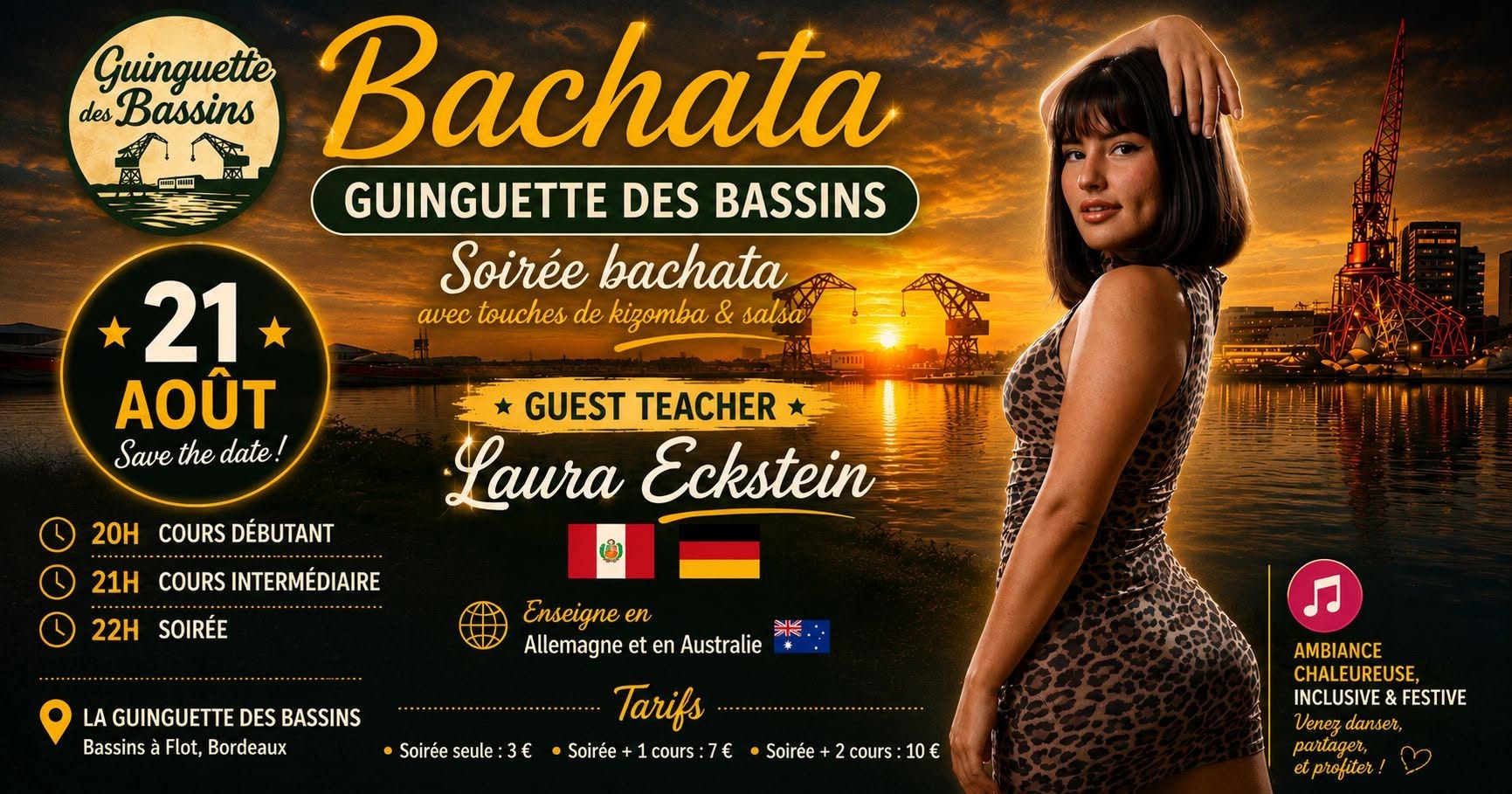 Affiche de BACHATA GUINGUETTE DES BASSINS GUEST EDITION