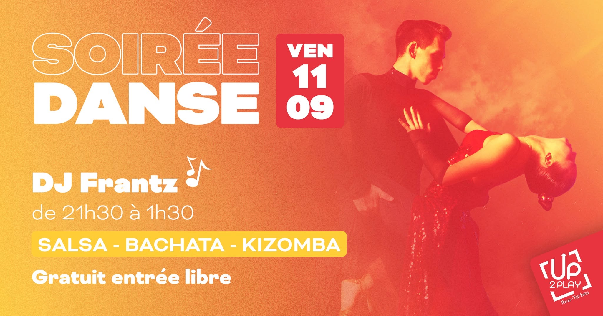 Affiche de SOIRÉE SBK - DJ FRANTZ // UP2PLAY Ibos-Tarbes
