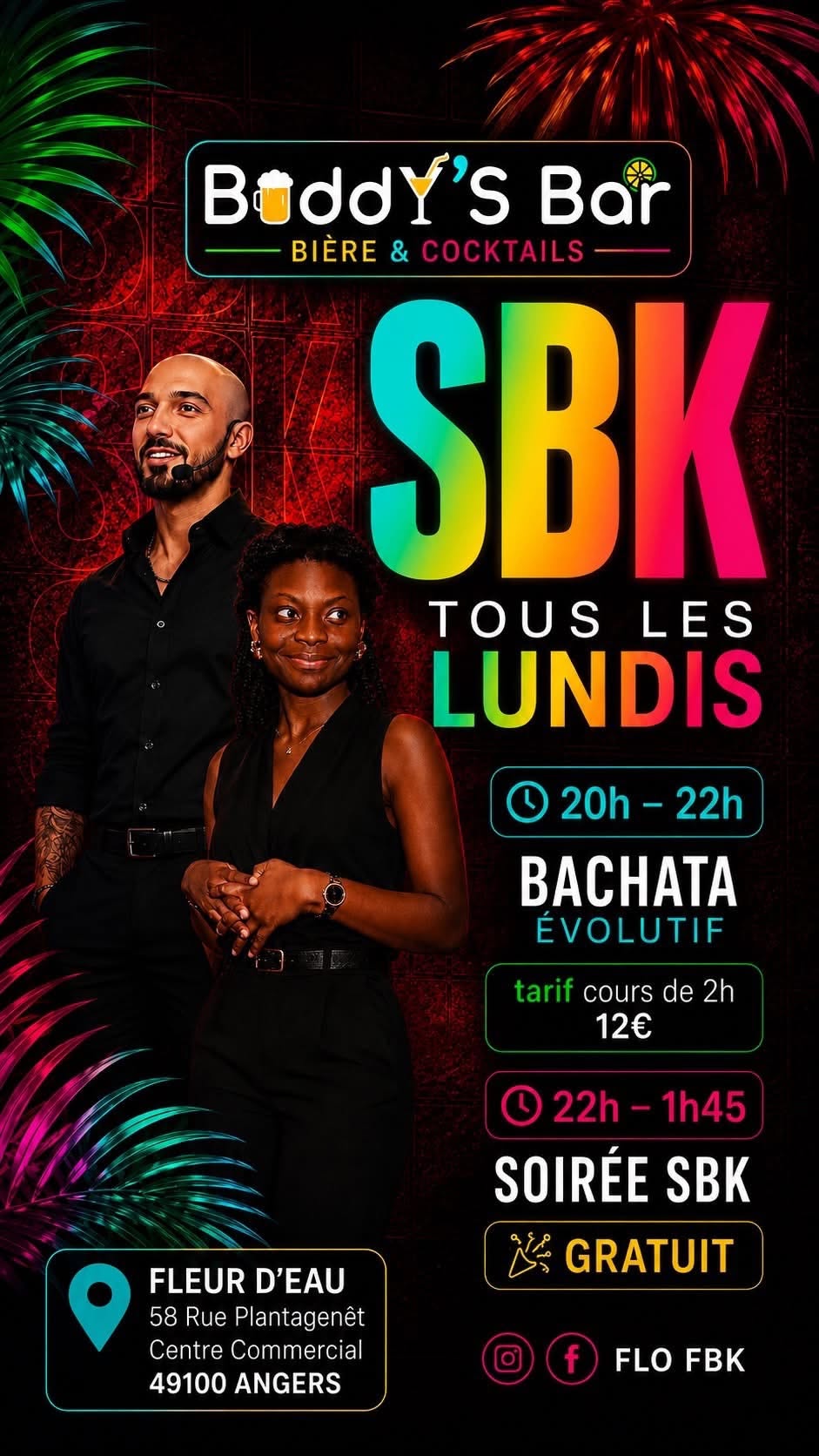 Affiche de Les Lundis SBK avec Flo FBK & Noellia 