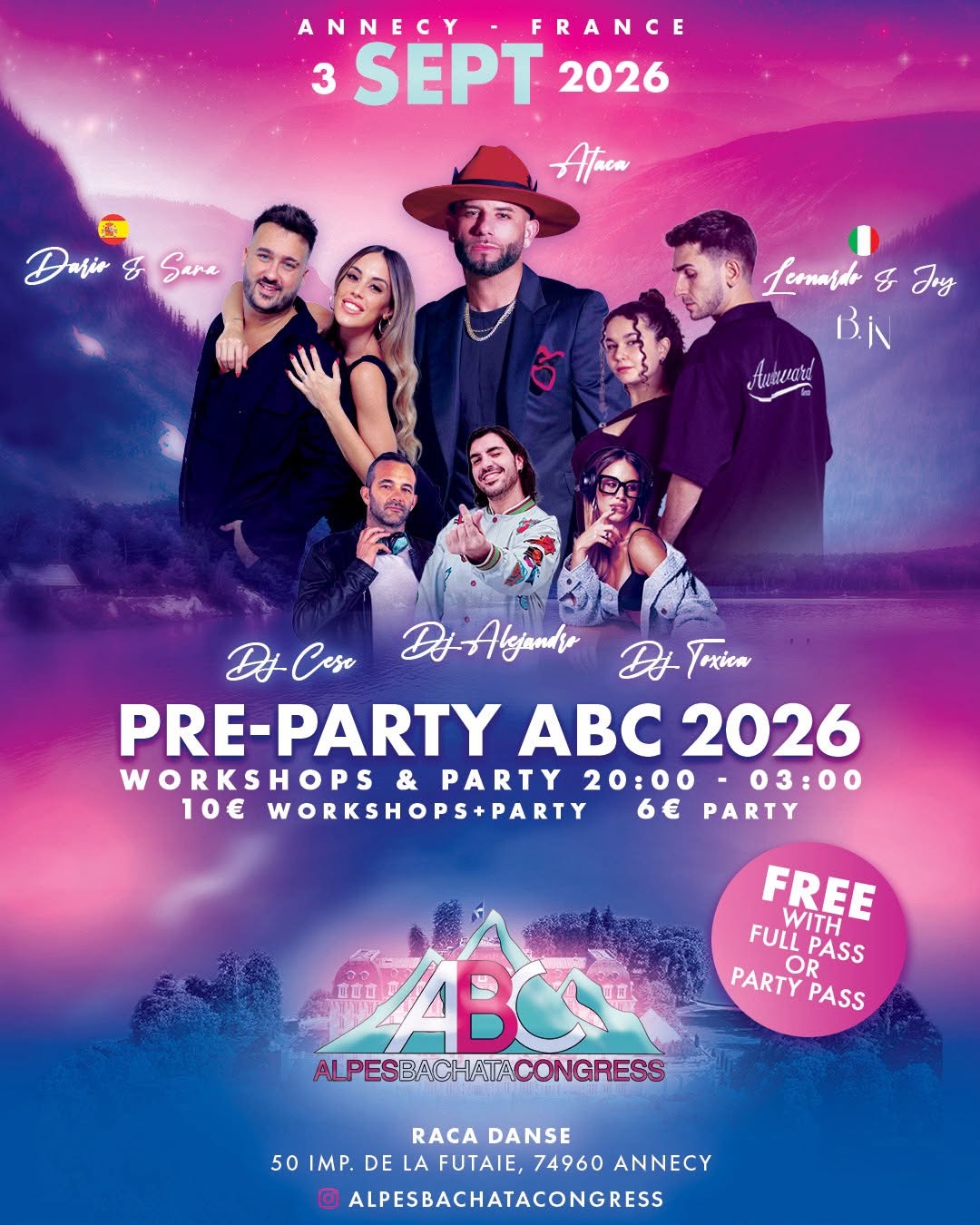 Affiche de PRE PARTY ABC Annecy 