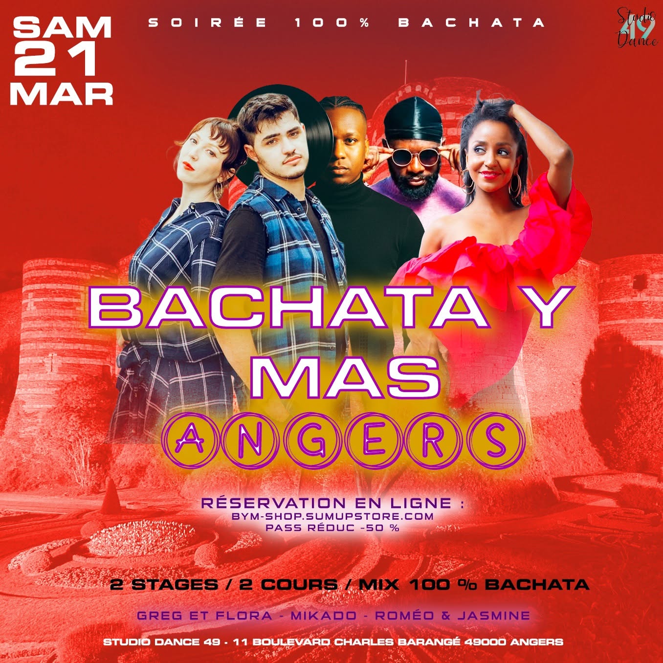 Affiche de Soirée Bachata y mas Angers 