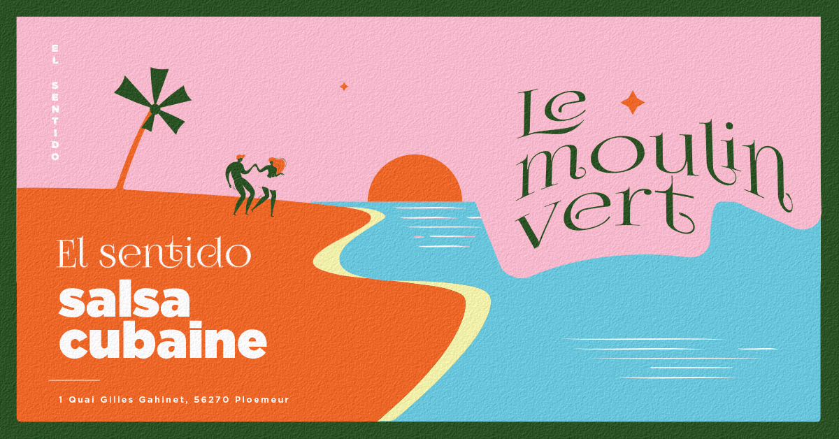 Affiche de soireée salsa au moulin