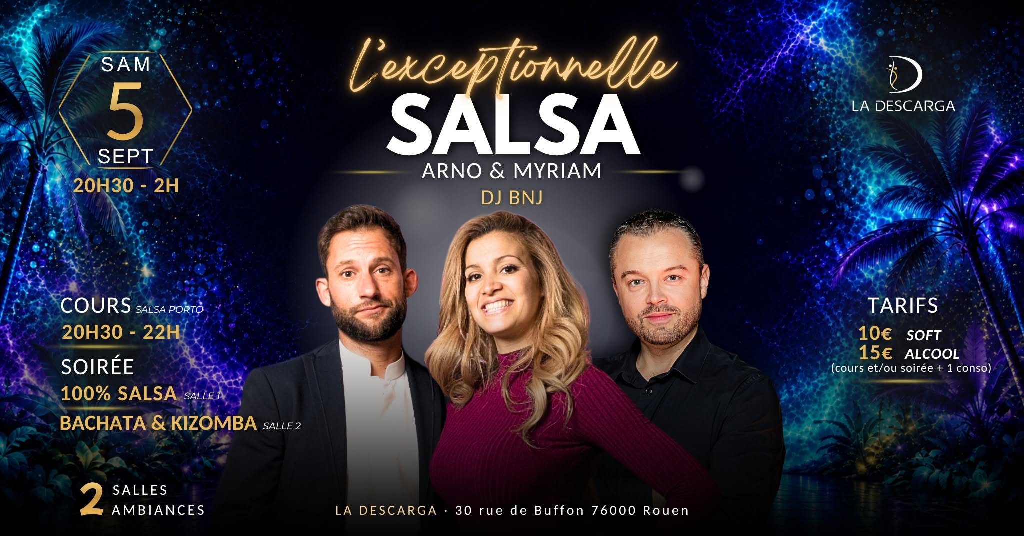 Affiche de L'exceptionnelle Salsa avec Arno & Myriam à La Descarga