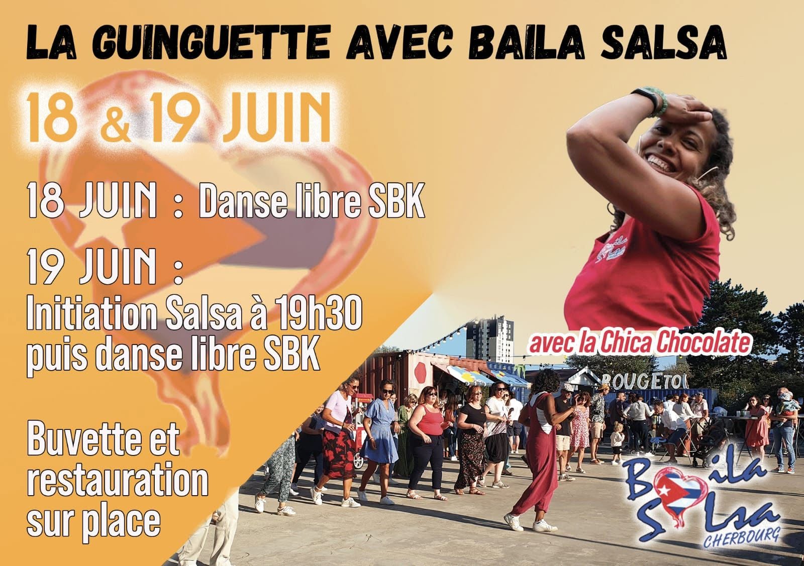 Affiche de Baila Salsa en mode Guinguette