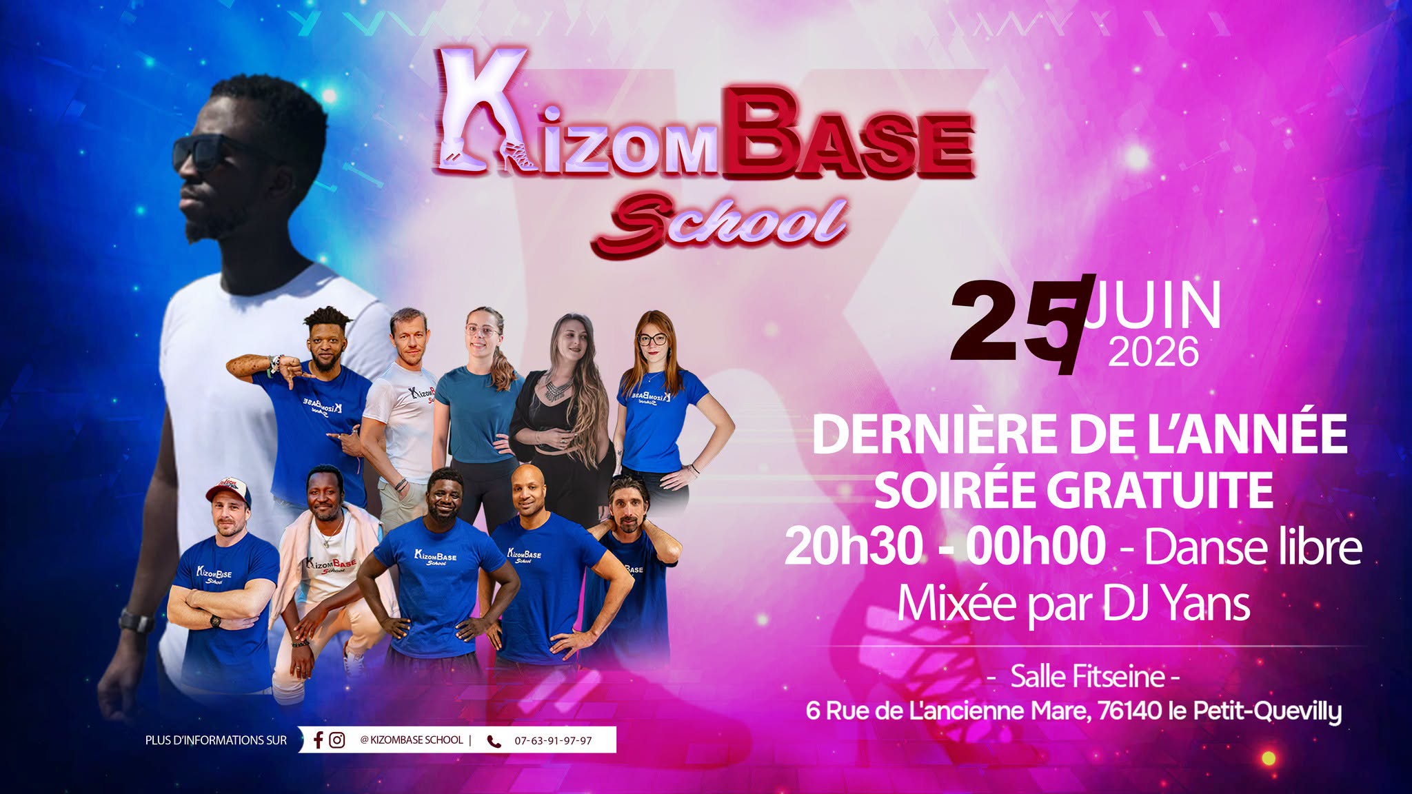 Affiche de Soirée de fin de saison KIZOMBASE à la Salle Fitseine (Le Petit-Quevilly)