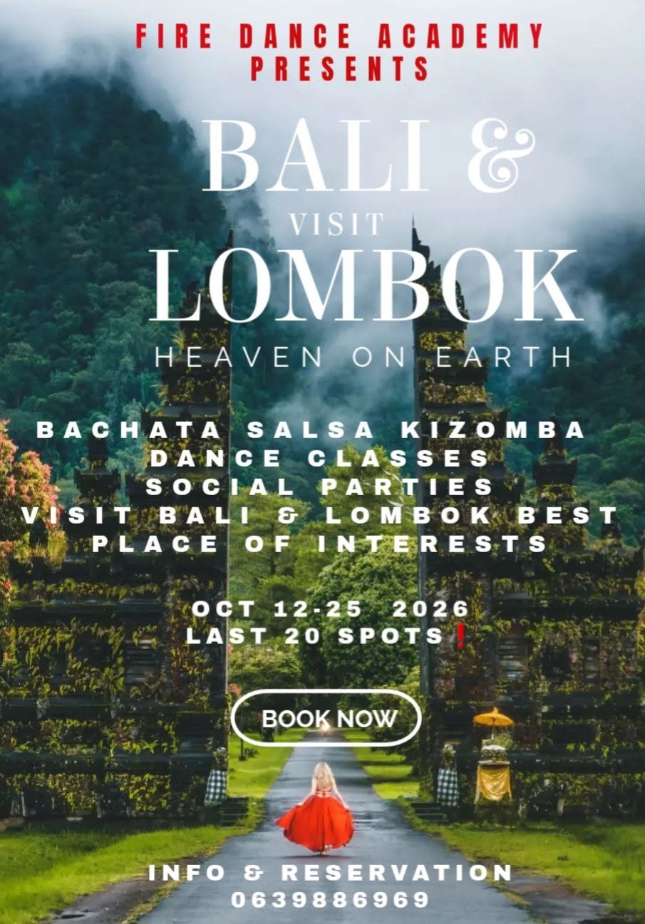 Affiche de Bali & Lombok Dance trip.Bachata Salsa Kizomba