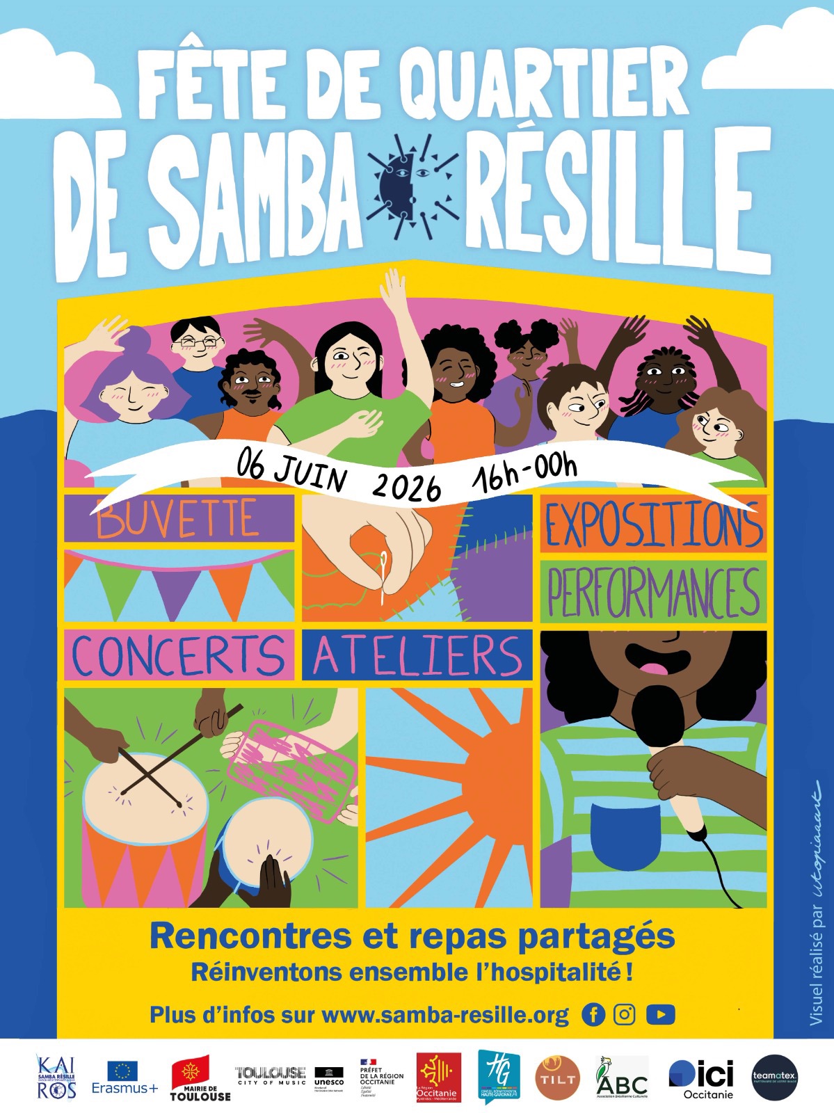 Affiche de Fête de quartier Samba Résille 