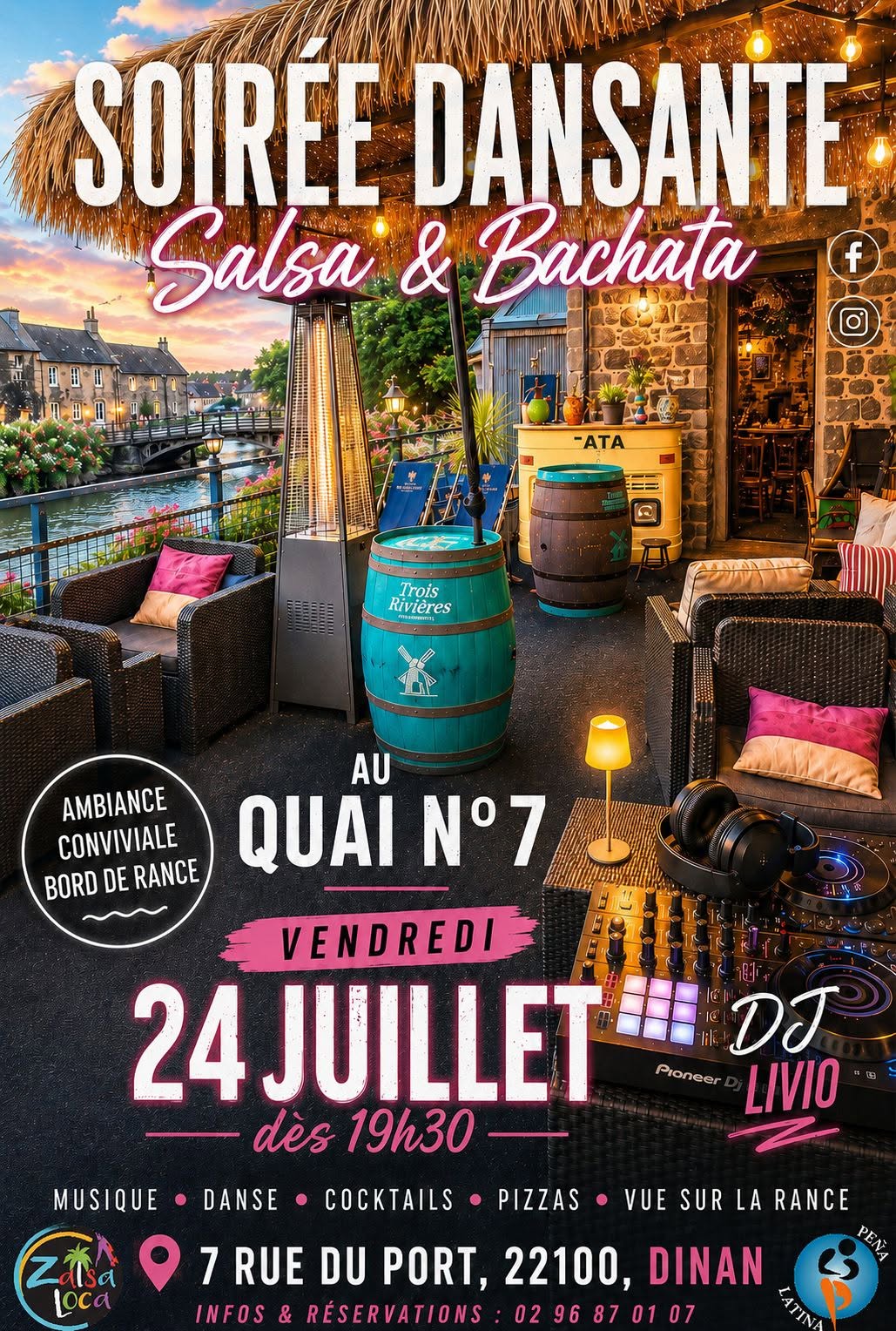 Affiche de Soirée Salsa & Bachata au Quai 7