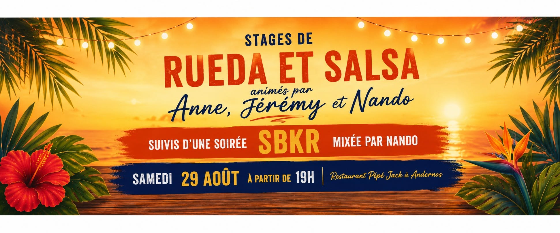 Affiche de Stages Rueda et Salsa et Soirée SBKR