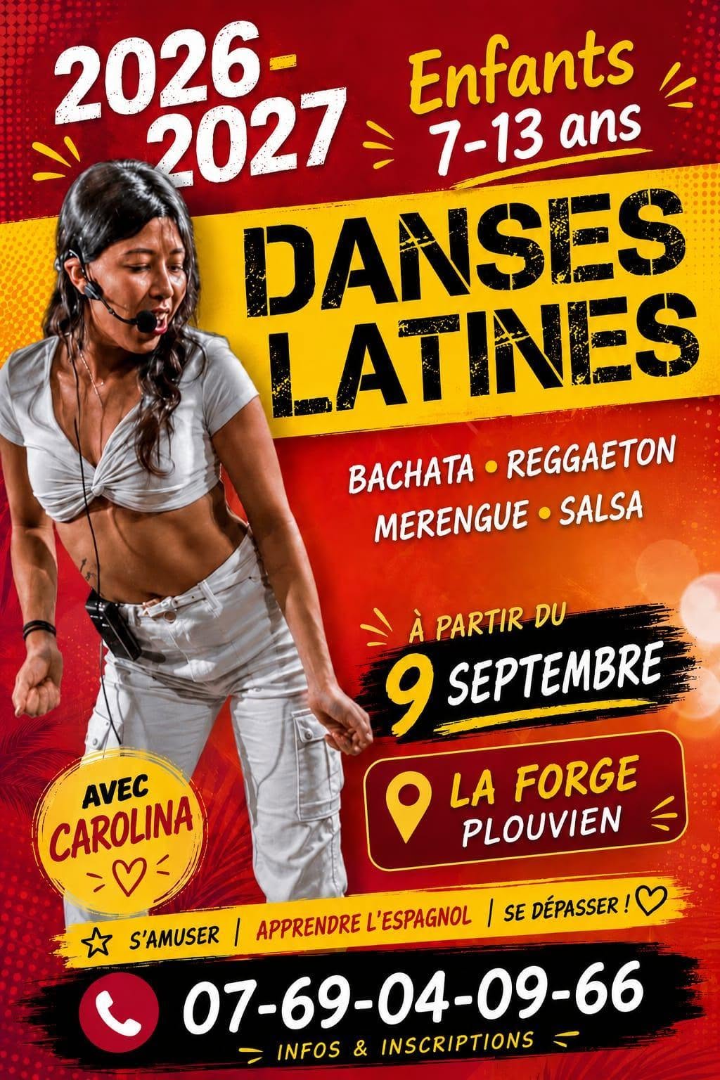 Affiche de Danses latines - Plouvien - enfants 7 à 13 ans