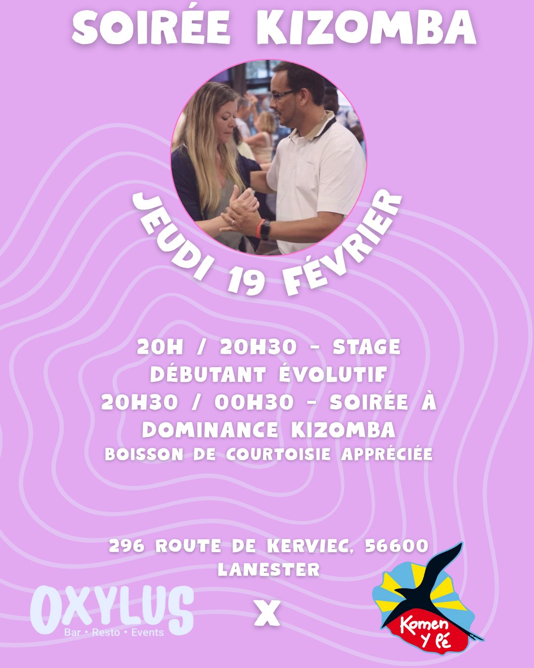 Affiche de JEUDI KIZOMBA A OXYLUS LANESTER (Vacance scolaire)