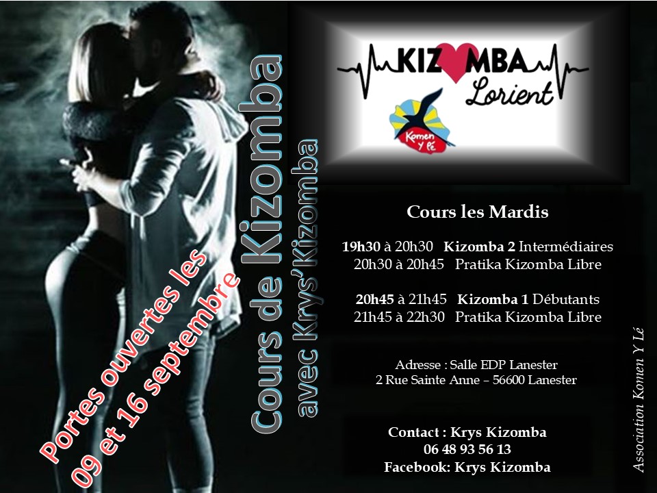 Affiche de Porte ouverte cours de Kizomba Lorient/Lanester 2025-2026
